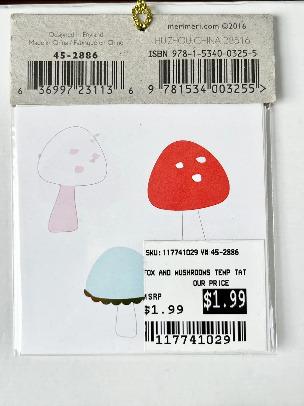 Meri Meri Temporary Tattoos - Pack of 5 (10 total tattoos)